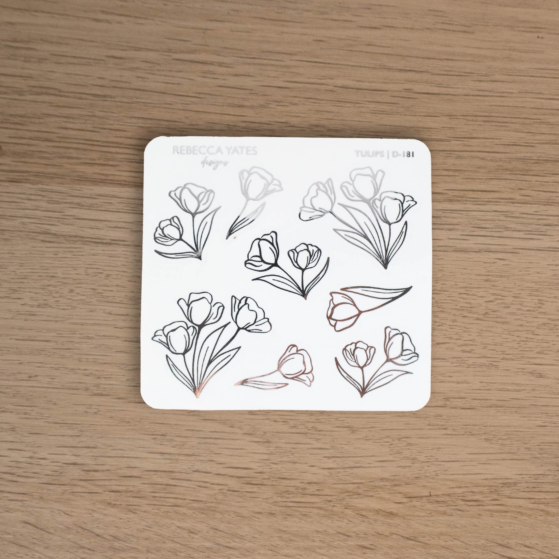 TULIPS - FOILED STICKER SHEET - Rebecca Yates
