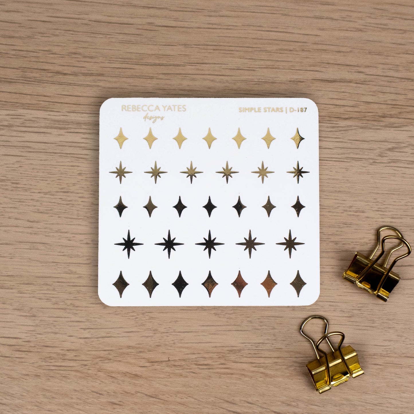 SIMPLE STARS - FOILED STICKER SHEET - Rebecca Yates