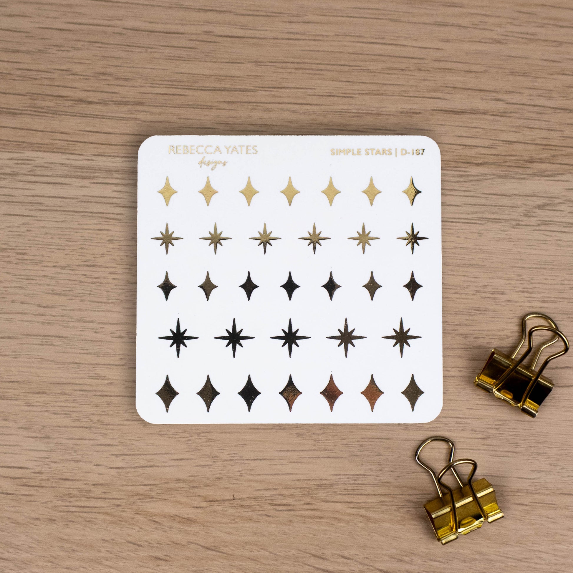 SIMPLE STARS - FOILED STICKER SHEET - Rebecca Yates