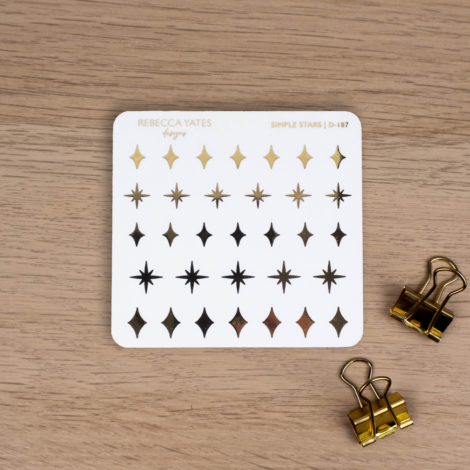 SIMPLE STARS - FOILED STICKER SHEET - Rebecca Yates