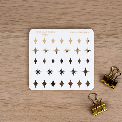 SIMPLE STARS - FOILED STICKER SHEET - Rebecca Yates