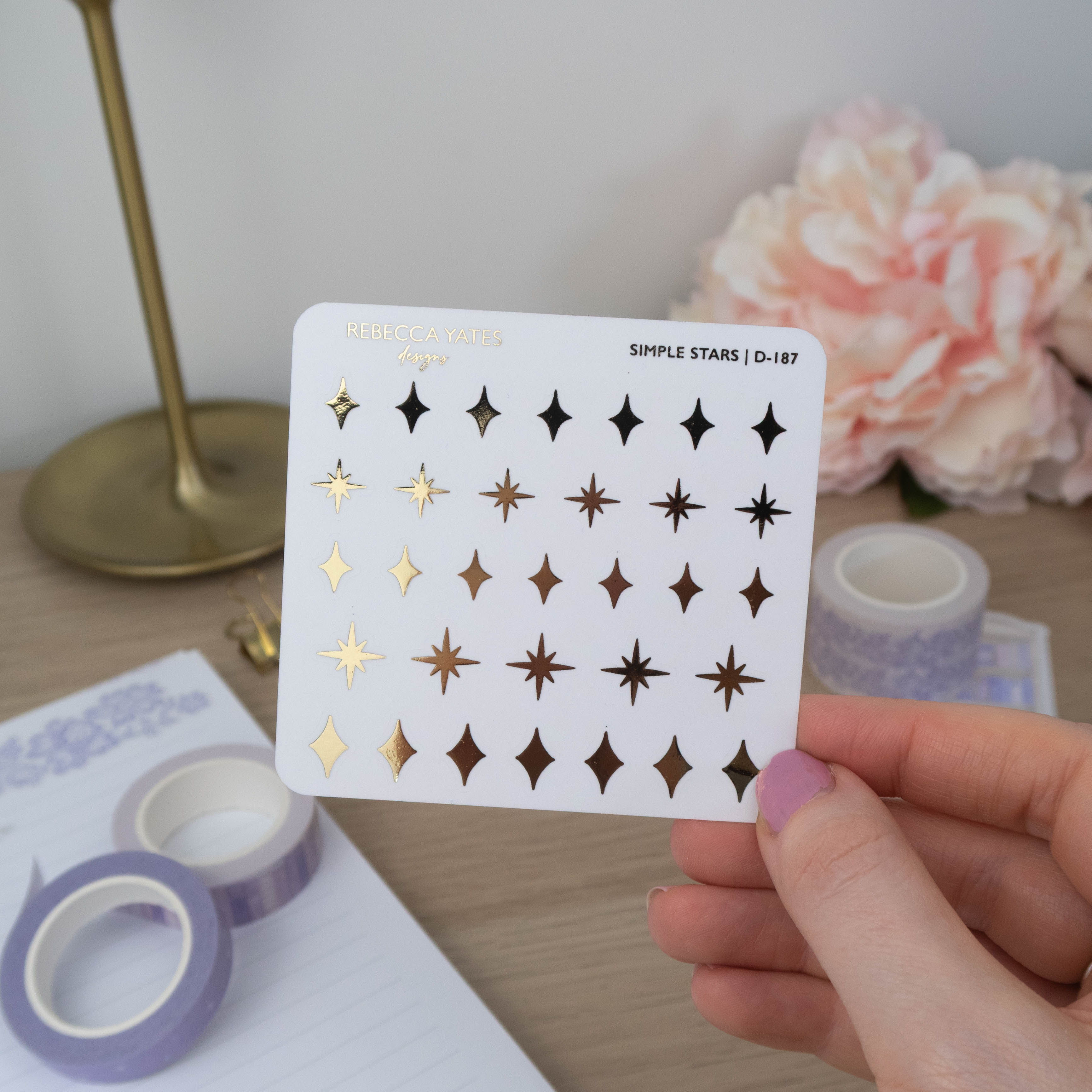 SIMPLE STARS - FOILED STICKER SHEET - Rebecca Yates
