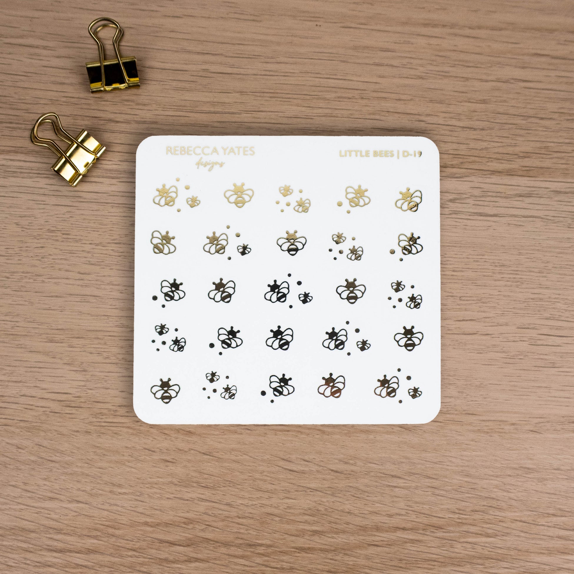LITTLE BEES - FOILED PLANNER STICKERS - Rebecca Yates