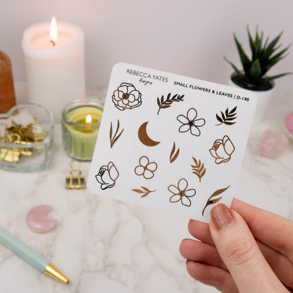 FLOWERS AND LEAVES - FOILED STICKER SHEET