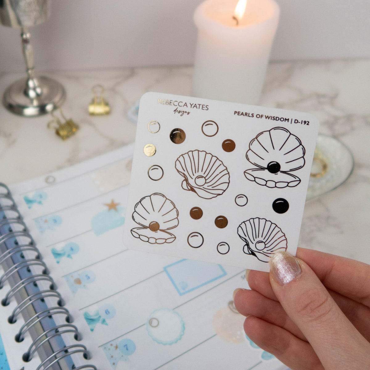 PEARLS OF WISDOM - FOILED STICKER SHEET - Rebecca Yates