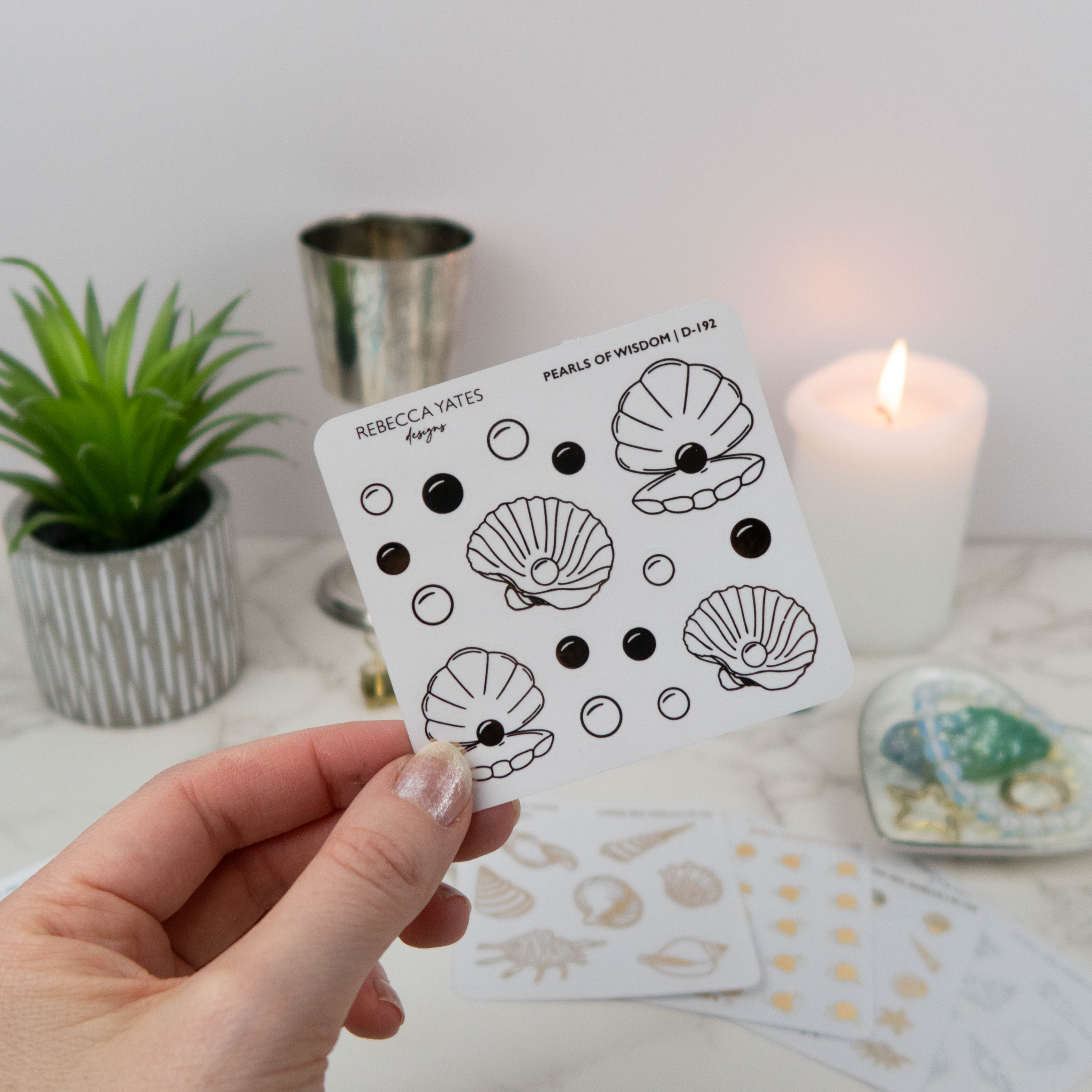 PEARLS OF WISDOM - FOILED STICKER SHEET - Rebecca Yates