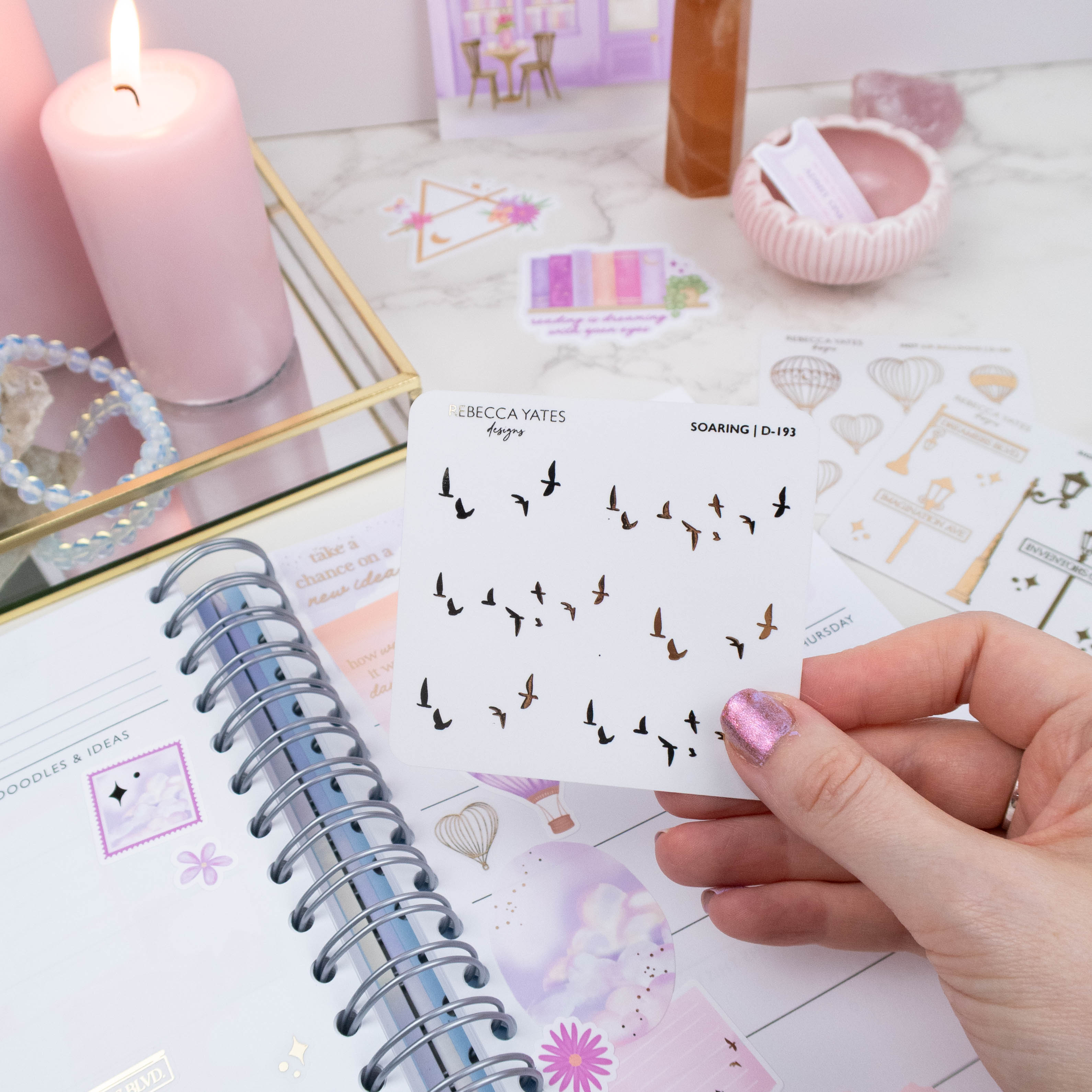 SOARING - FOILED STICKER SHEET - Rebecca Yates