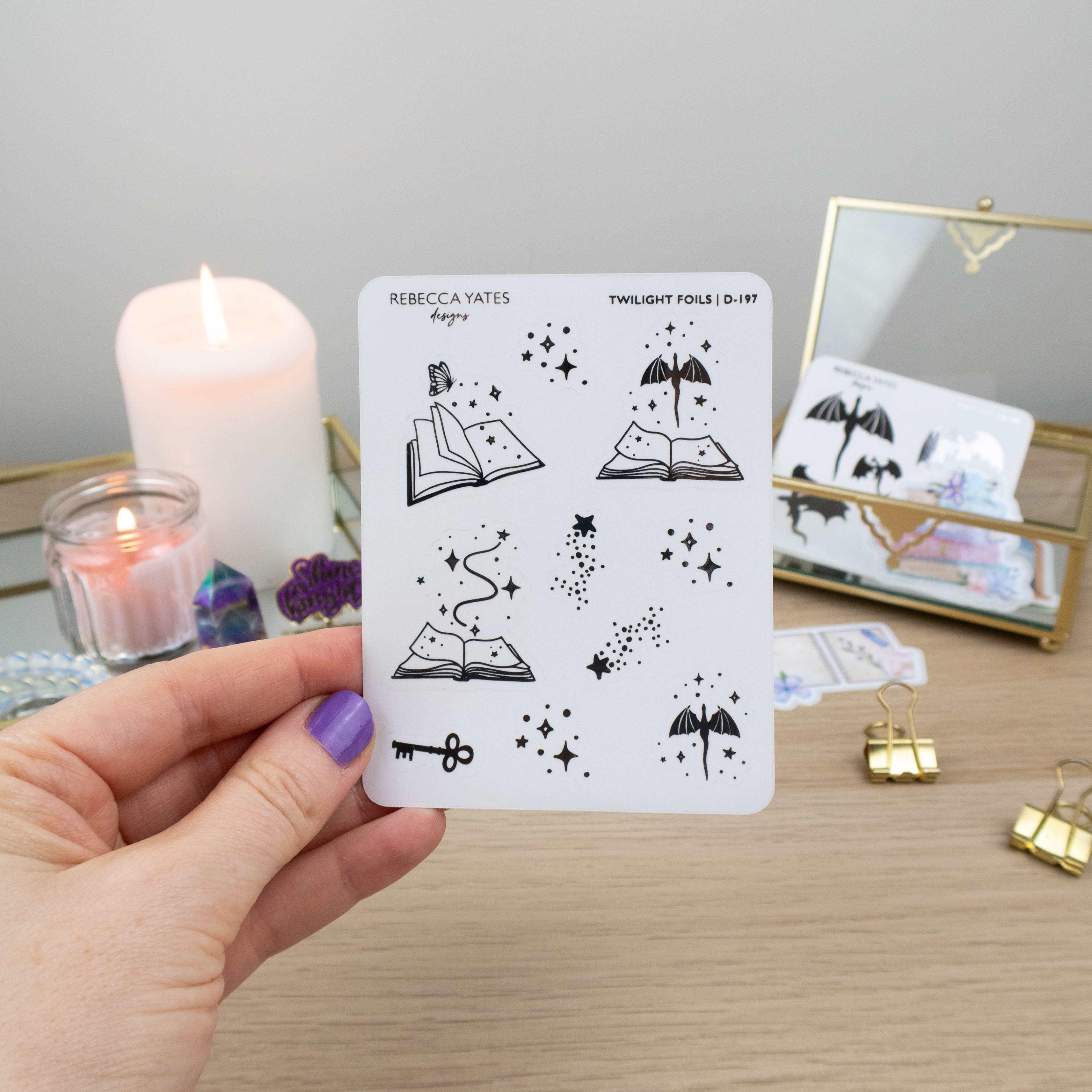 TWILIGHT FOILS - FOILED STICKER SHEET - Rebecca Yates