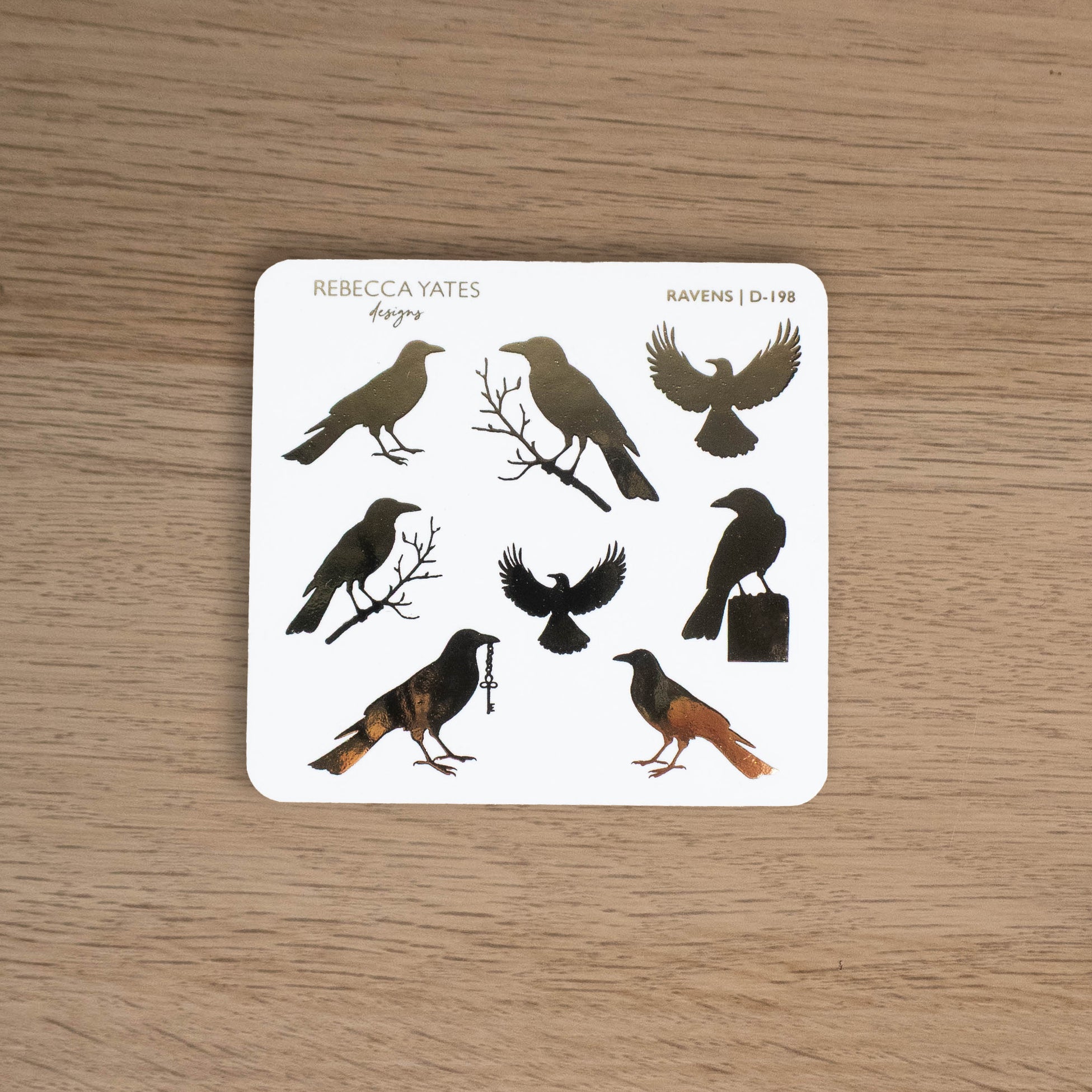 RAVENS - FOILED STICKER SHEET - Rebecca Yates