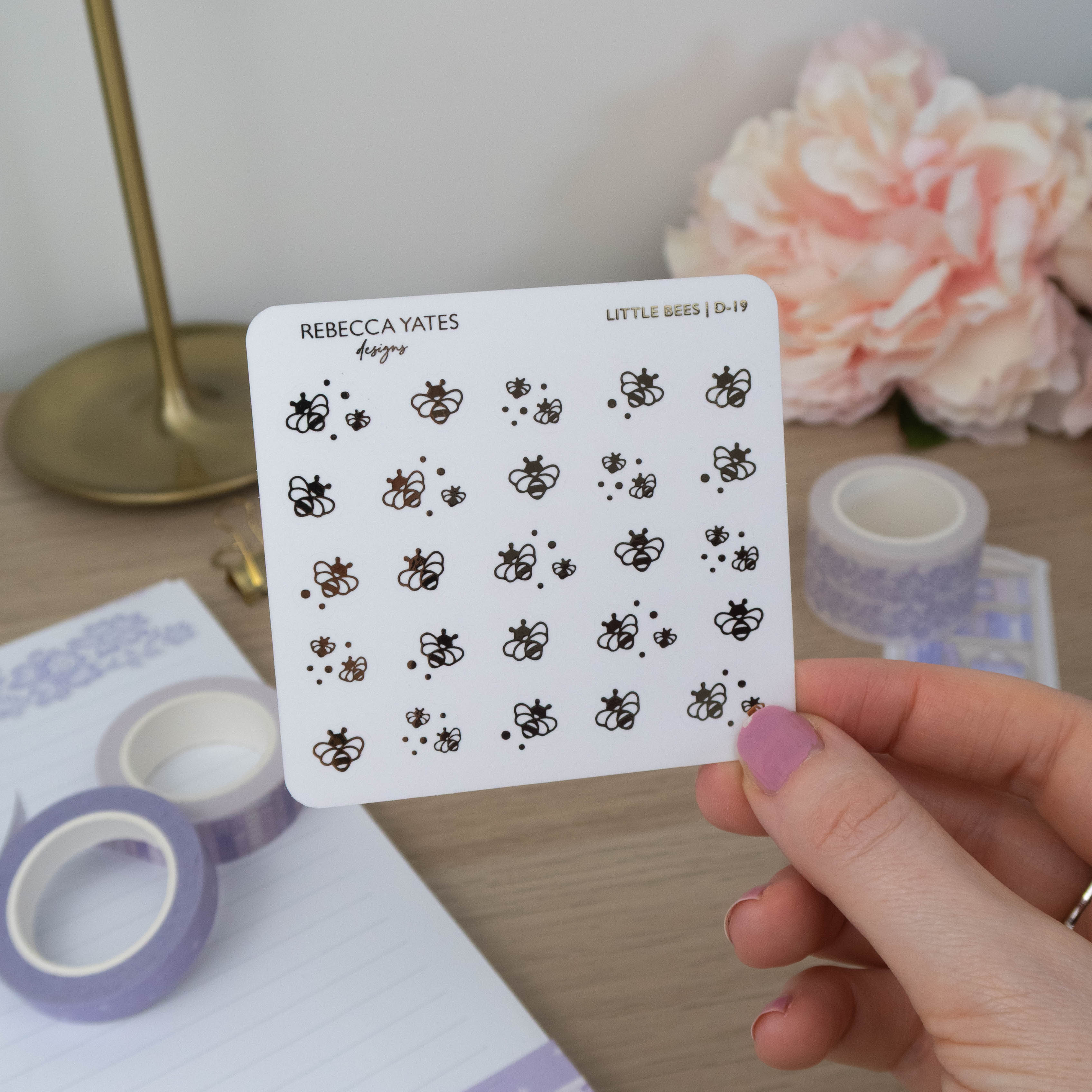 LITTLE BEES - FOILED PLANNER STICKERS - Rebecca Yates