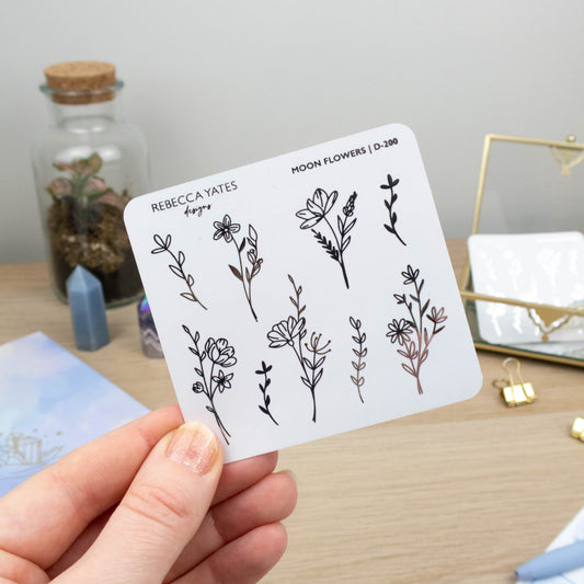 MOON FLOWERS  - FOILED PLANNER STICKERS
