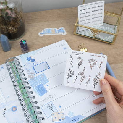 MOON FLOWERS  - FOILED PLANNER STICKERS