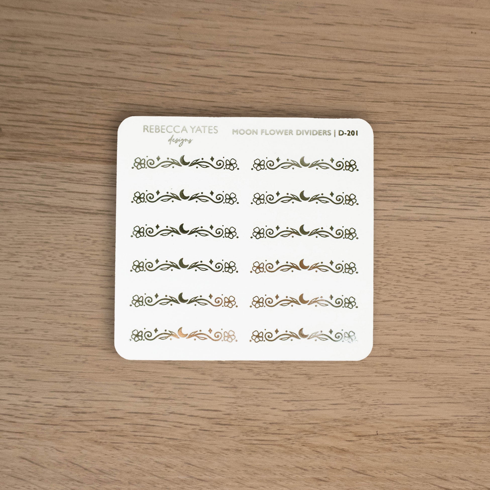 MOON FLOWER DIVIDERS  - FOILED PLANNER STICKERS