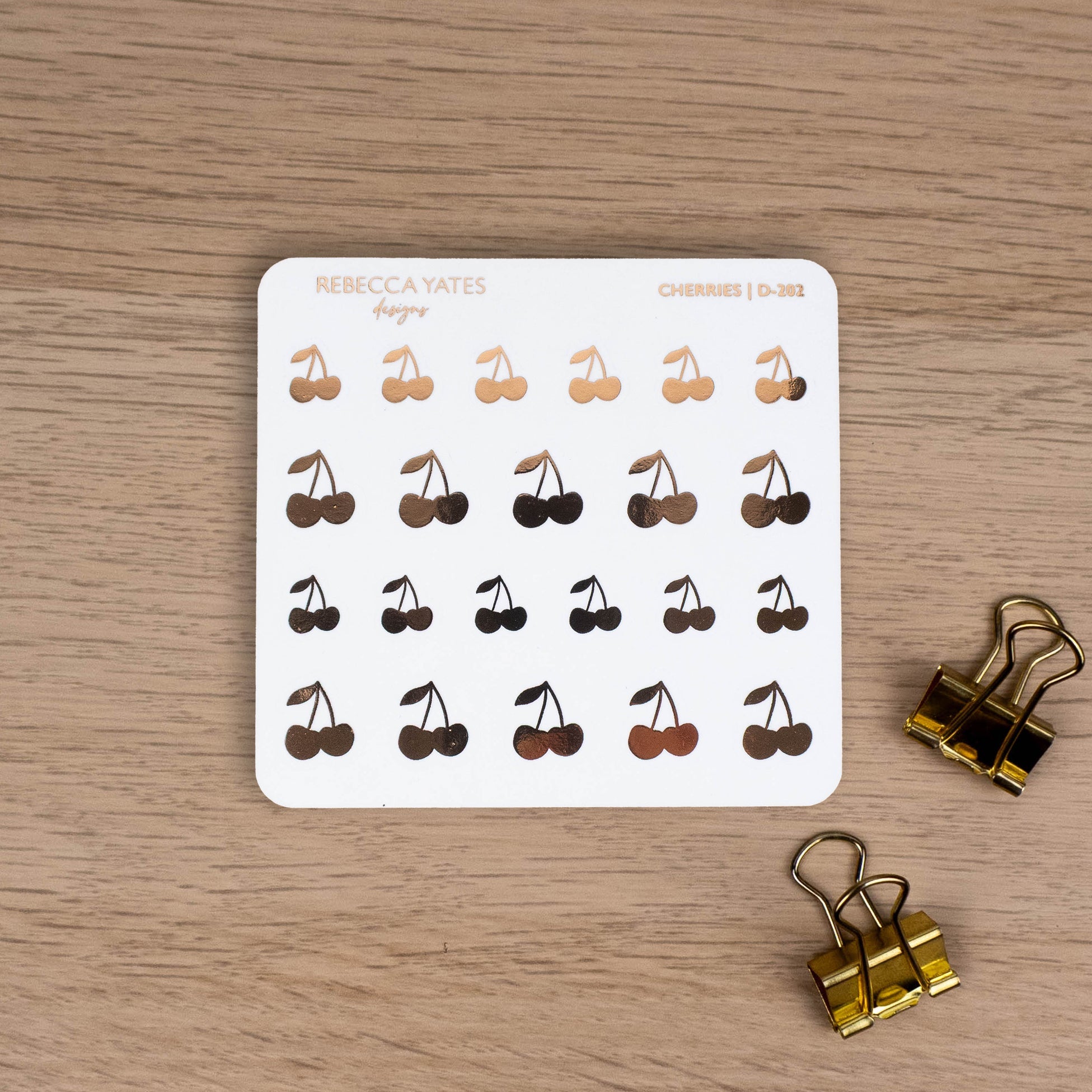 Cherries Foiled Sticker Sheet D-202
