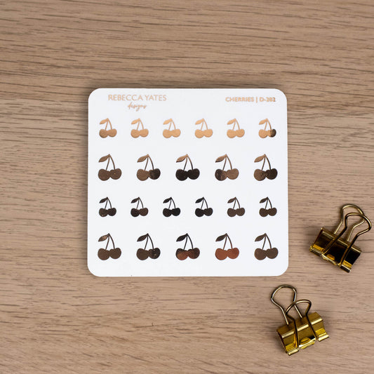 Cherries Foiled Sticker Sheet D-202