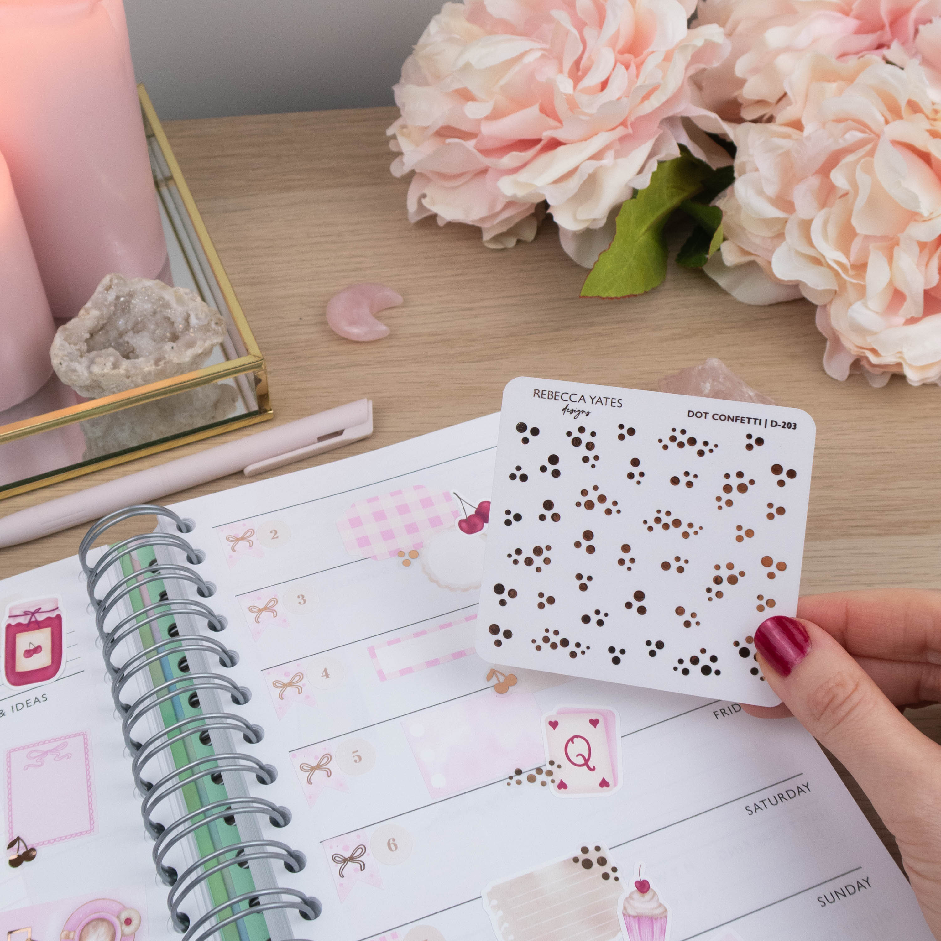 DOT CONFETTI - FOILED STICKER SHEET - Rebecca Yates