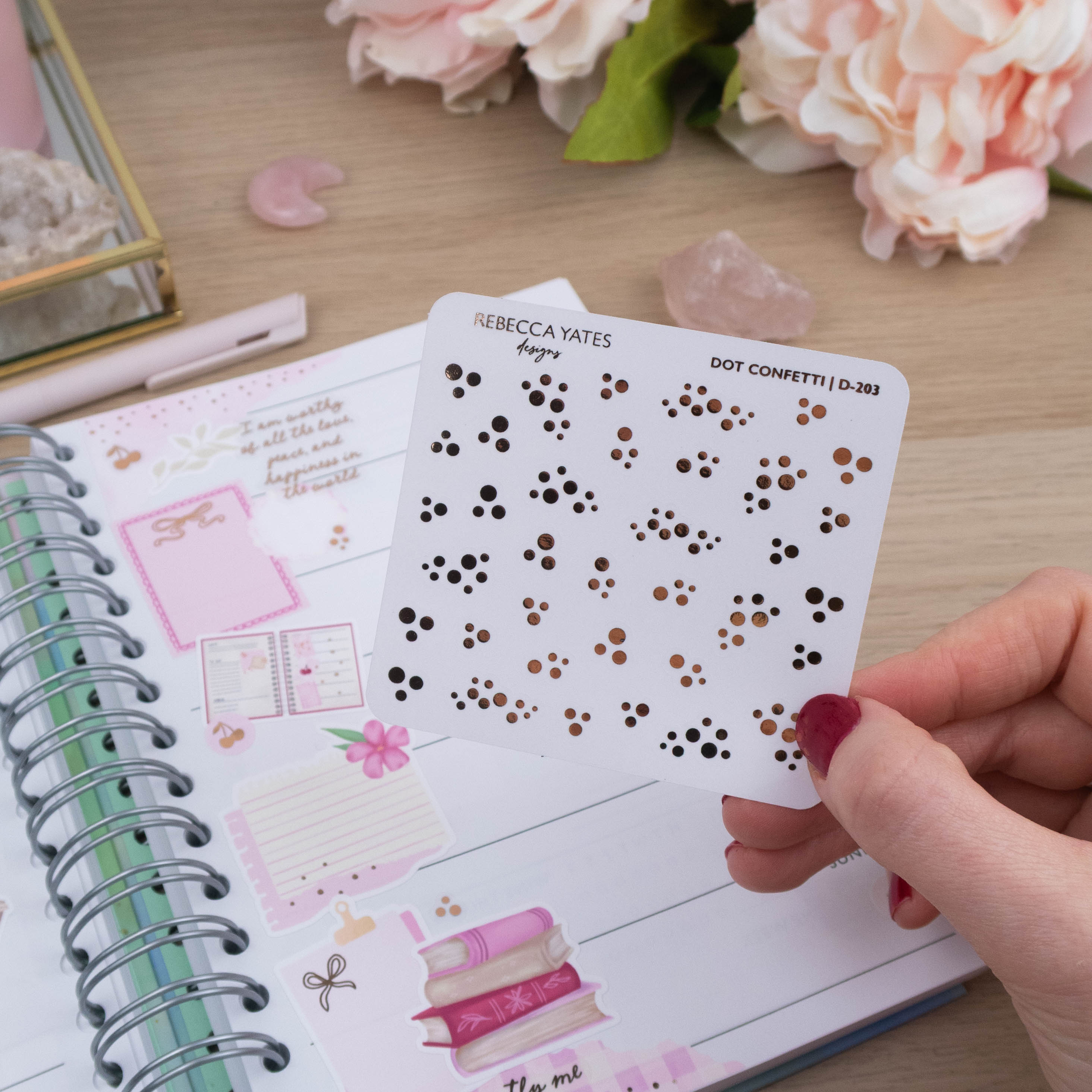 DOT CONFETTI - FOILED STICKER SHEET - Rebecca Yates