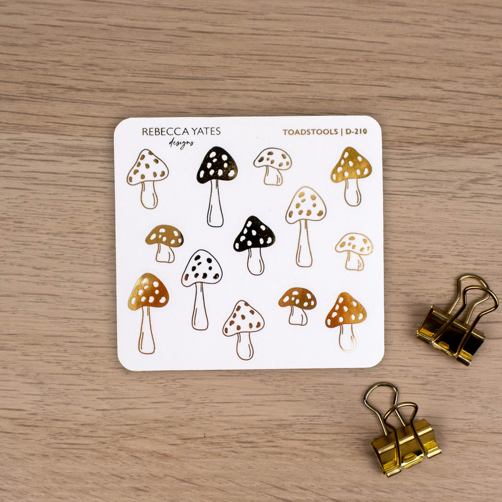 TOADSTOOLS - FOILED STICKER SHEET