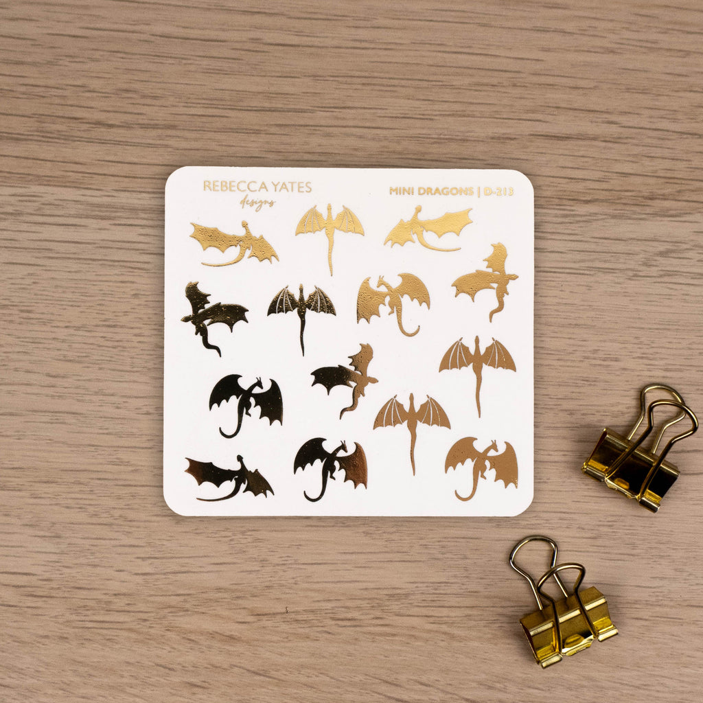 MINI DRAGONS - FOILED STICKER SHEET