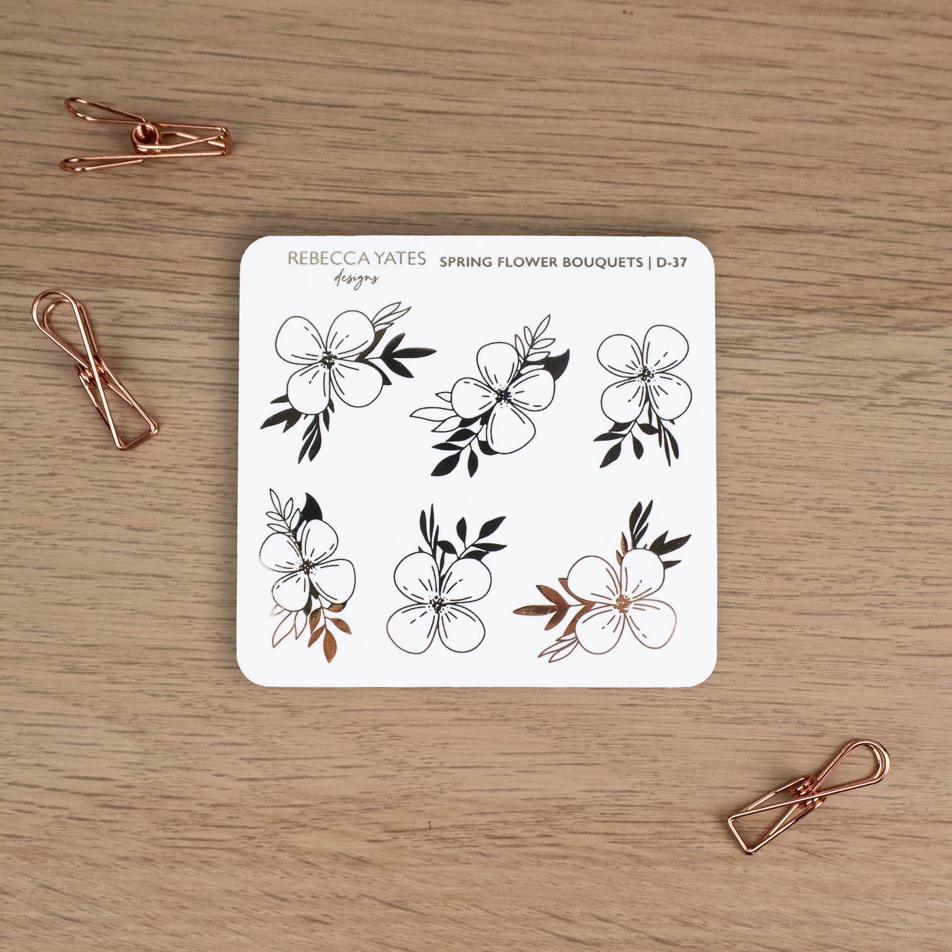 SPRING FLORAL BOUQUETS - FOILED PLANNER STICKERS - Rebecca Yates