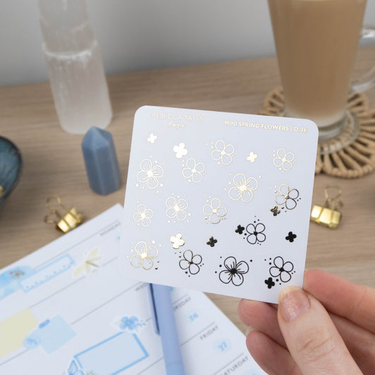 MINI SPRING FLOWERS - FOILED PLANNER STICKERS - Rebecca Yates
