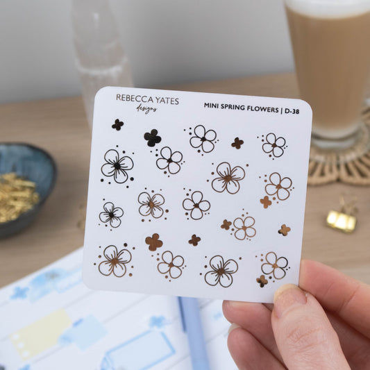 MINI SPRING FLOWERS - FOILED PLANNER STICKERS - Rebecca Yates