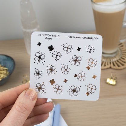 MINI SPRING FLOWERS - FOILED PLANNER STICKERS - Rebecca Yates