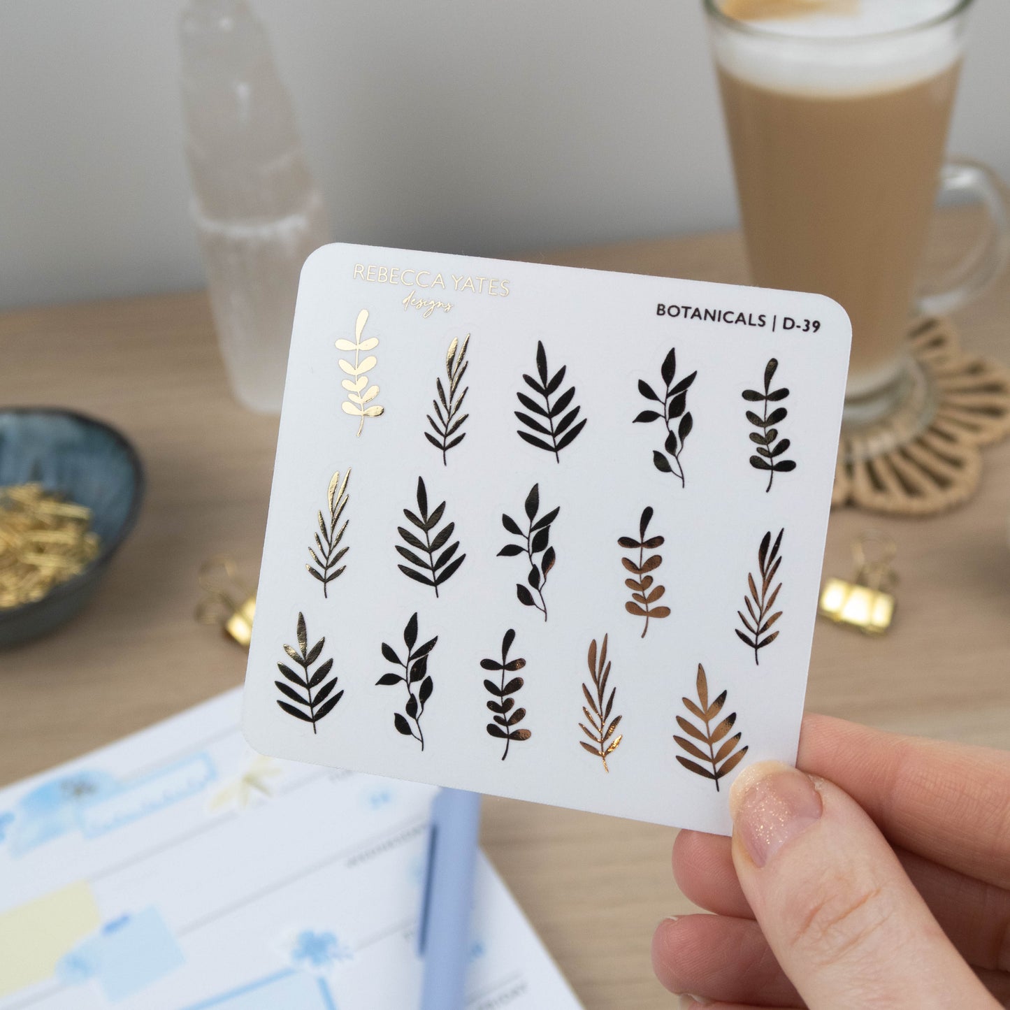 BOTANICALS - FOILED PLANNER STICKERS - Rebecca Yates