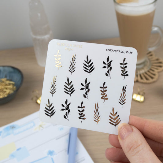 BOTANICALS - FOILED PLANNER STICKERS - Rebecca Yates