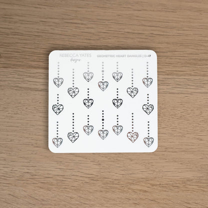 Geometric Heart Dangles - D-47