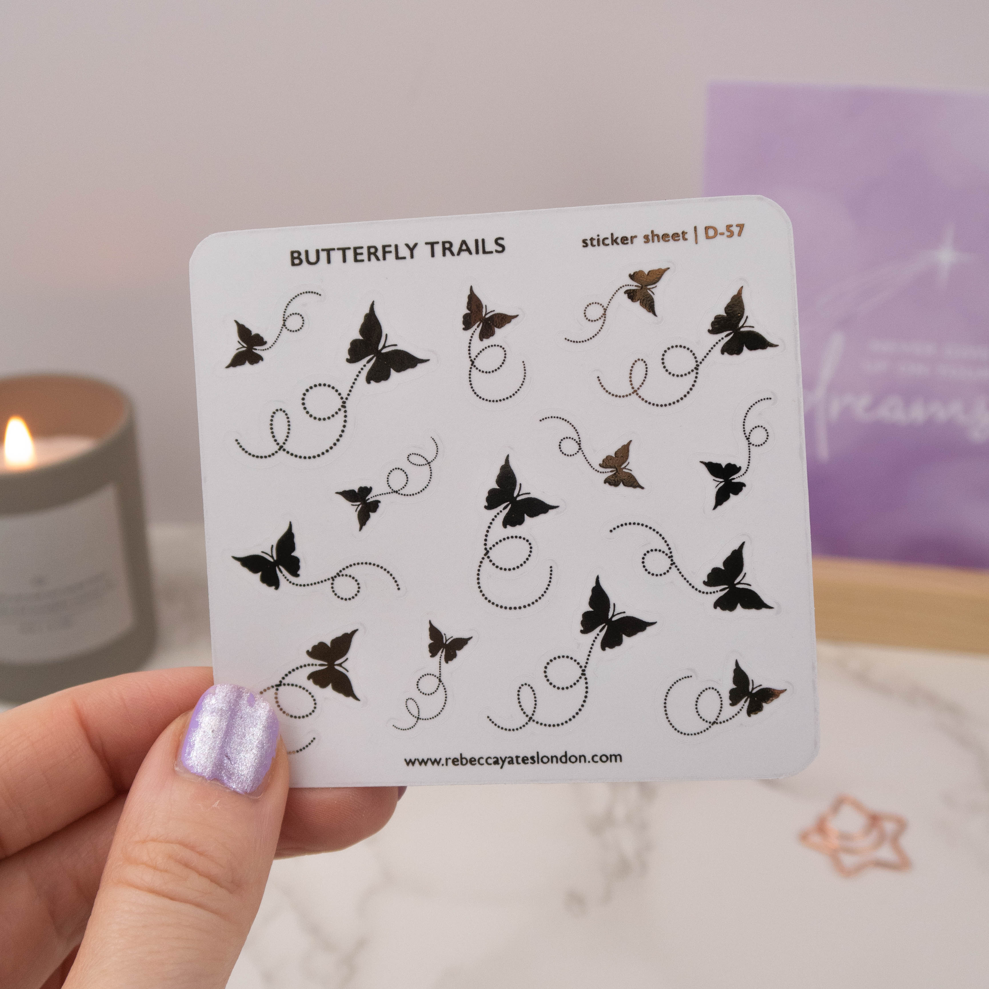 BUTTERFLY TRAILS - FOILED PLANNER STICKERS - Rebecca Yates