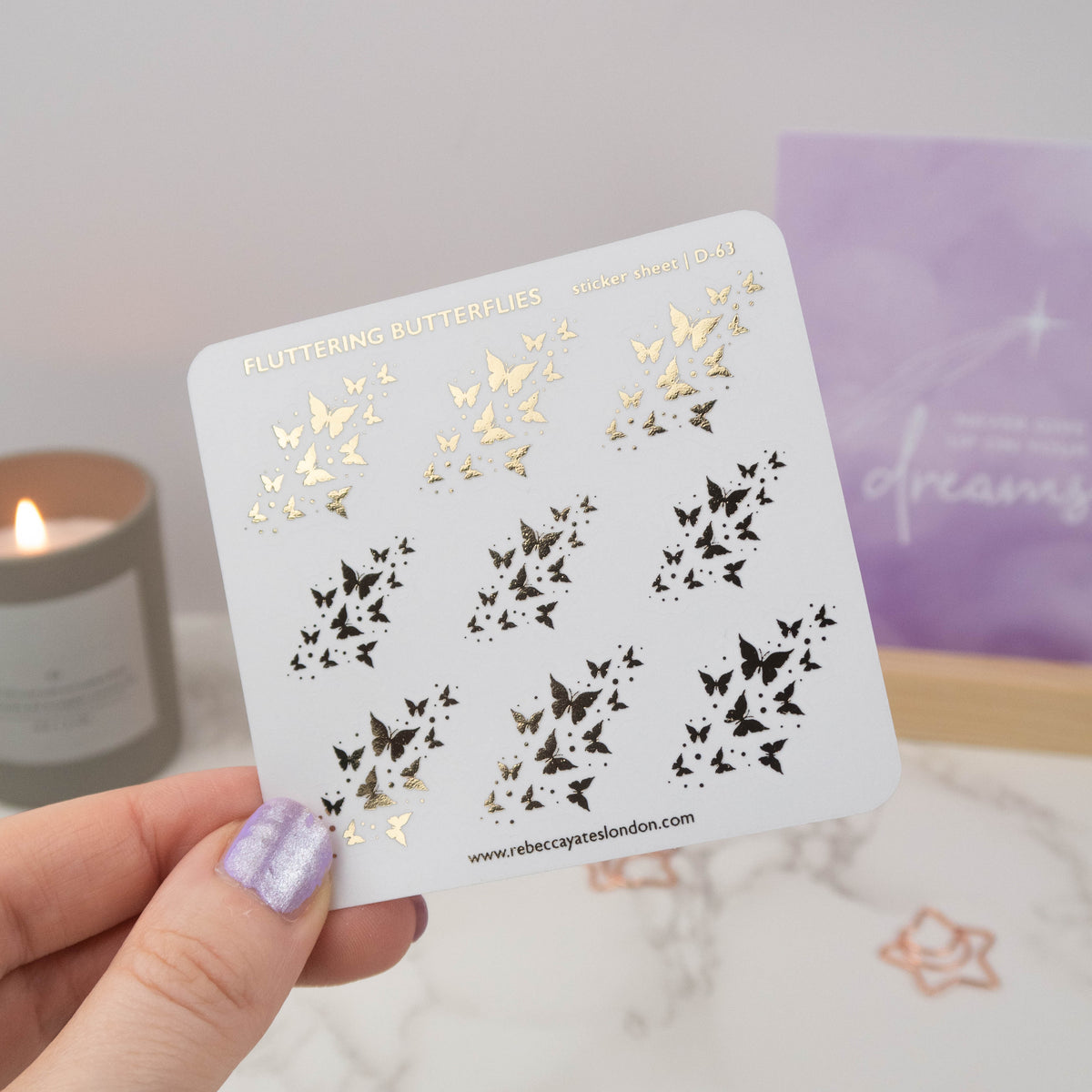 FLUTTERING BUTTERFLIES - FOILED PLANNER STICKERS - Rebecca Yates