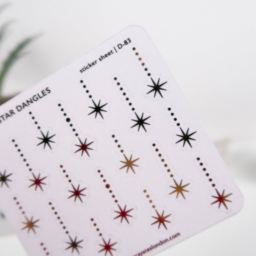 STAR DANGLES - FOILED PLANNER STICKERS - Rebecca Yates