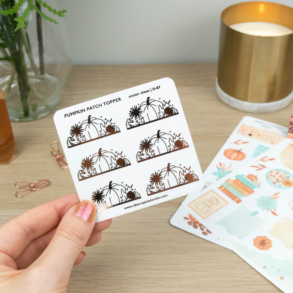 PUMPKIN PATCH TOPPER - FOILED PLANNER STICKERS - Rebecca Yates
