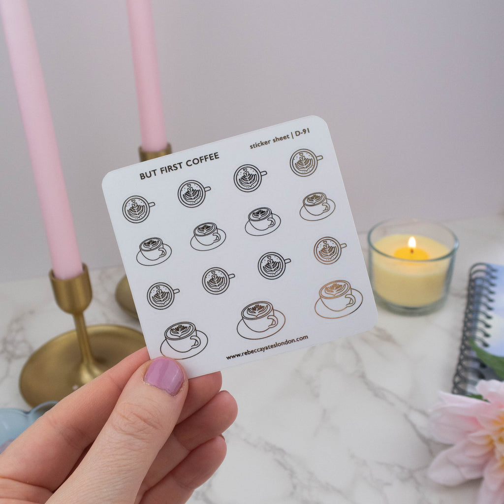 BUT FIRST, COFFEE - FOILED PLANNER STICKERS - Rebecca Yates