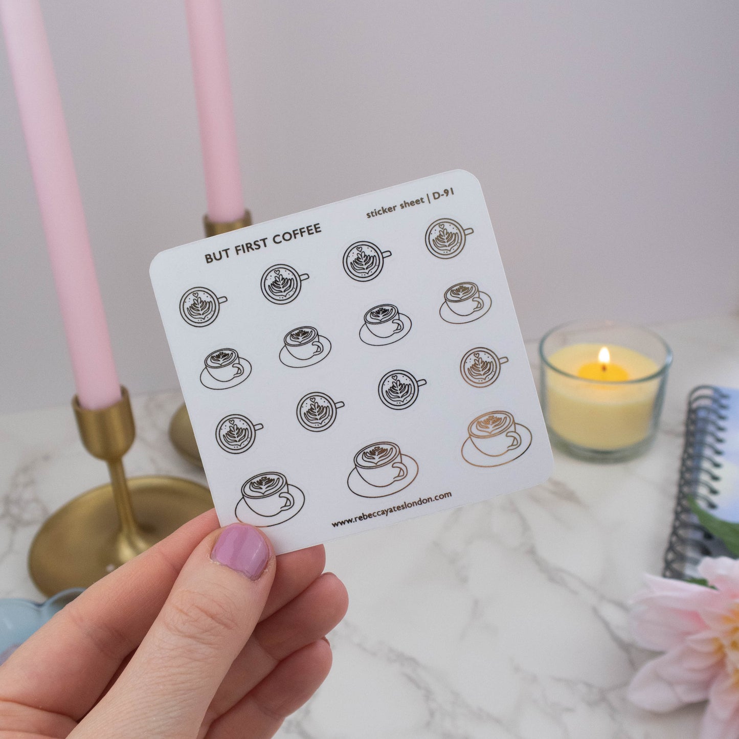 BUT FIRST, COFFEE - FOILED PLANNER STICKERS - Rebecca Yates