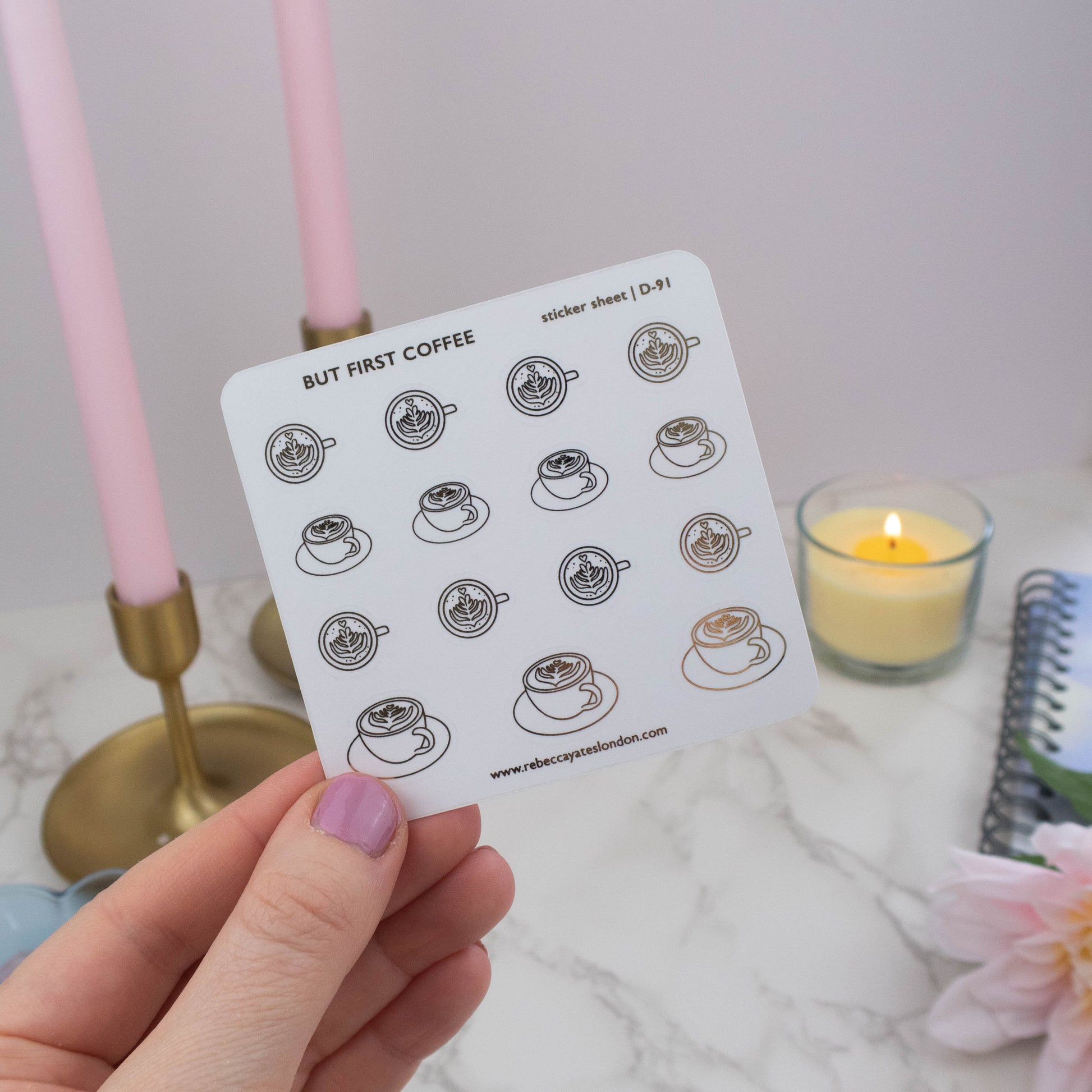 BUT FIRST, COFFEE - FOILED PLANNER STICKERS - Rebecca Yates