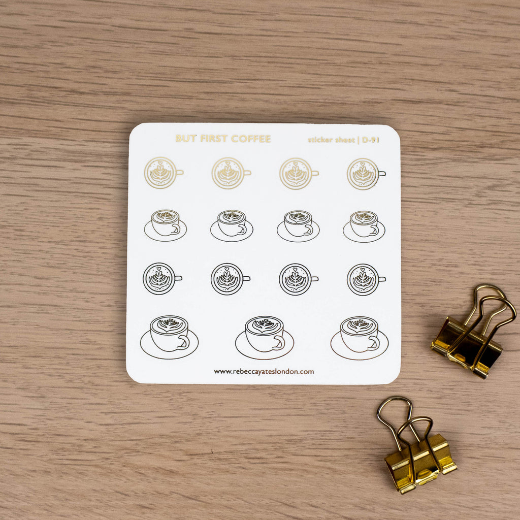 BUT FIRST, COFFEE - FOILED PLANNER STICKERS - Rebecca Yates