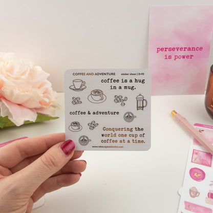 COFFEE & ADVENTURE - FOILED PLANNER STICKERS - Rebecca Yates