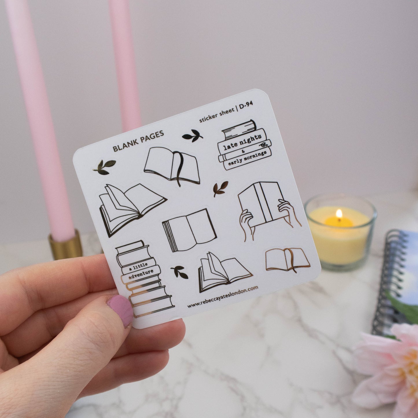 BLANK PAGES - FOILED PLANNER STICKERS - Rebecca Yates