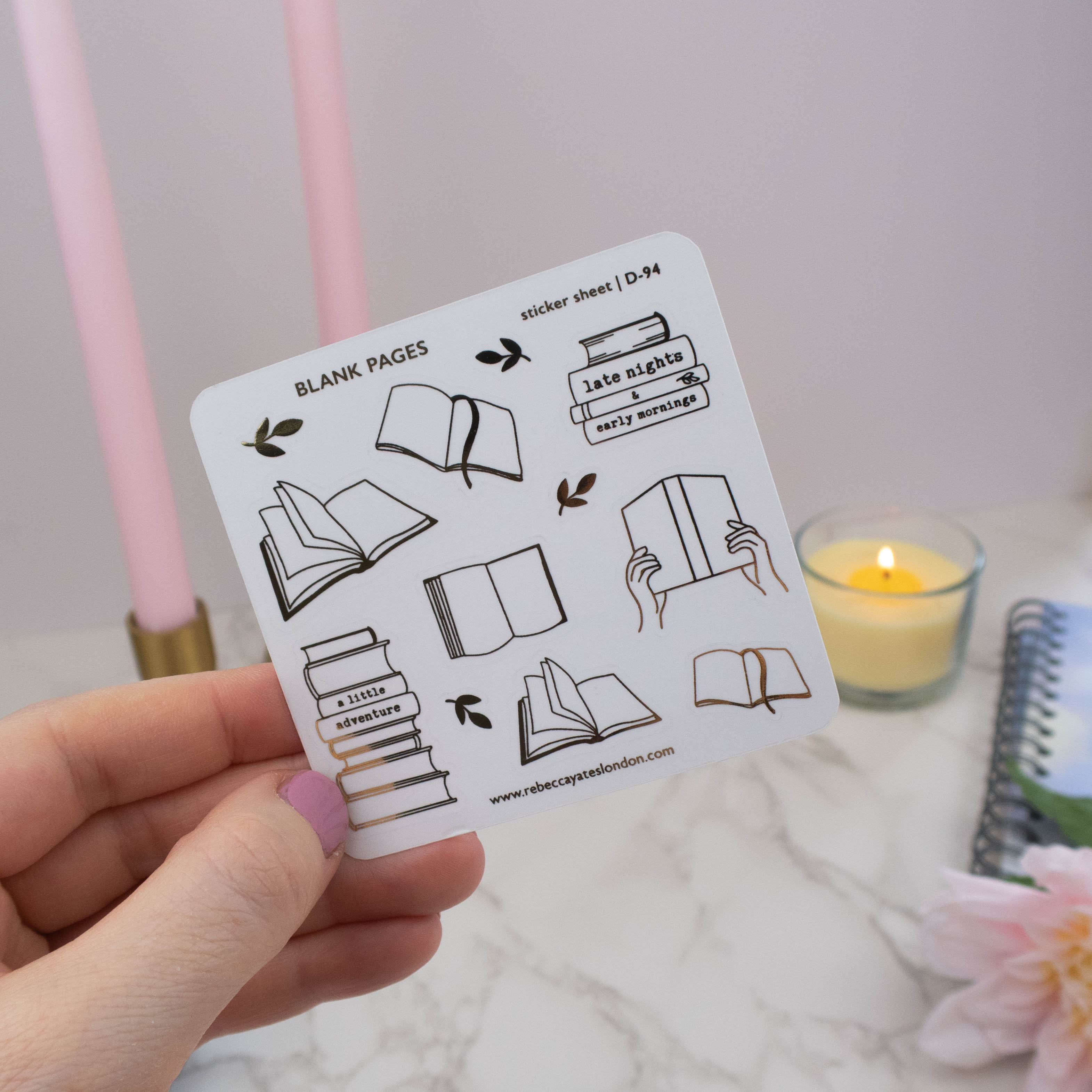 BLANK PAGES - FOILED PLANNER STICKERS - Rebecca Yates