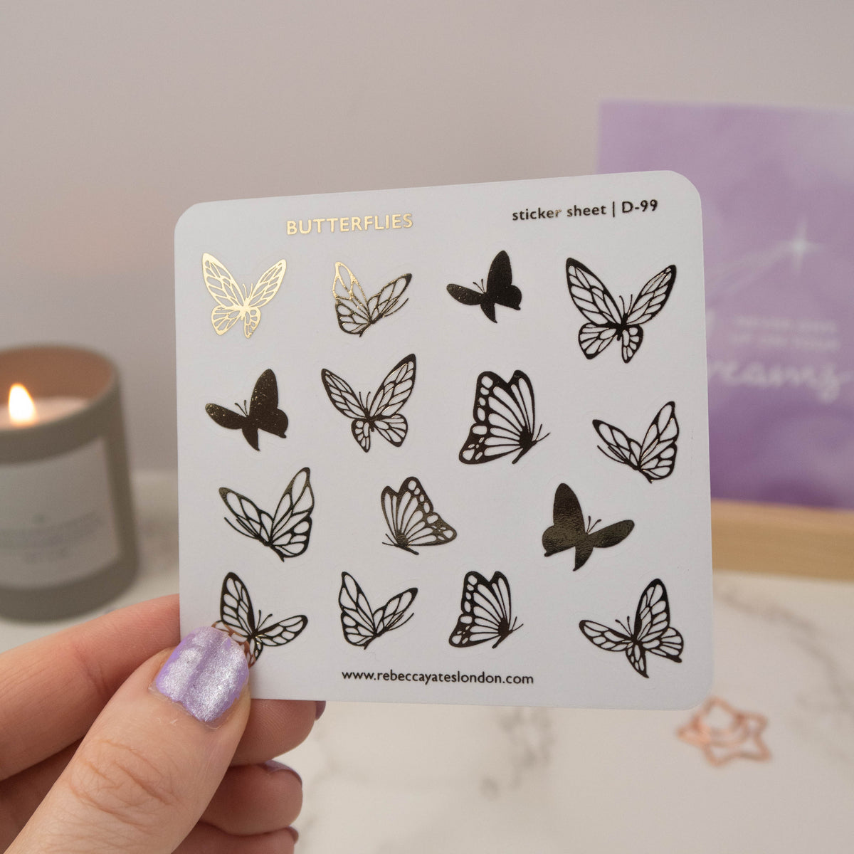 BUTTERFLIES - FOILED PLANNER STICKER SHEET - Rebecca Yates
