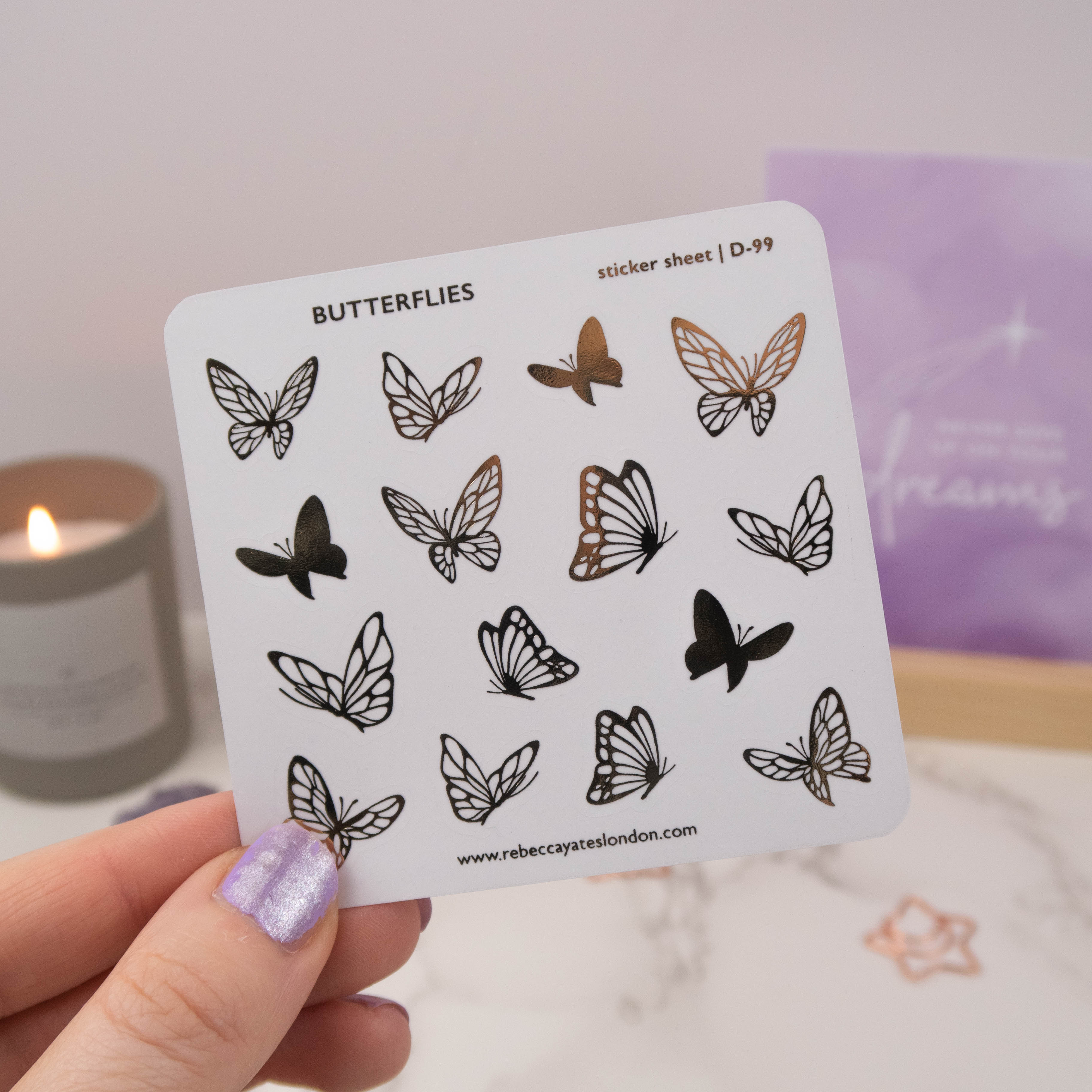 BUTTERFLIES - FOILED PLANNER STICKER SHEET - Rebecca Yates