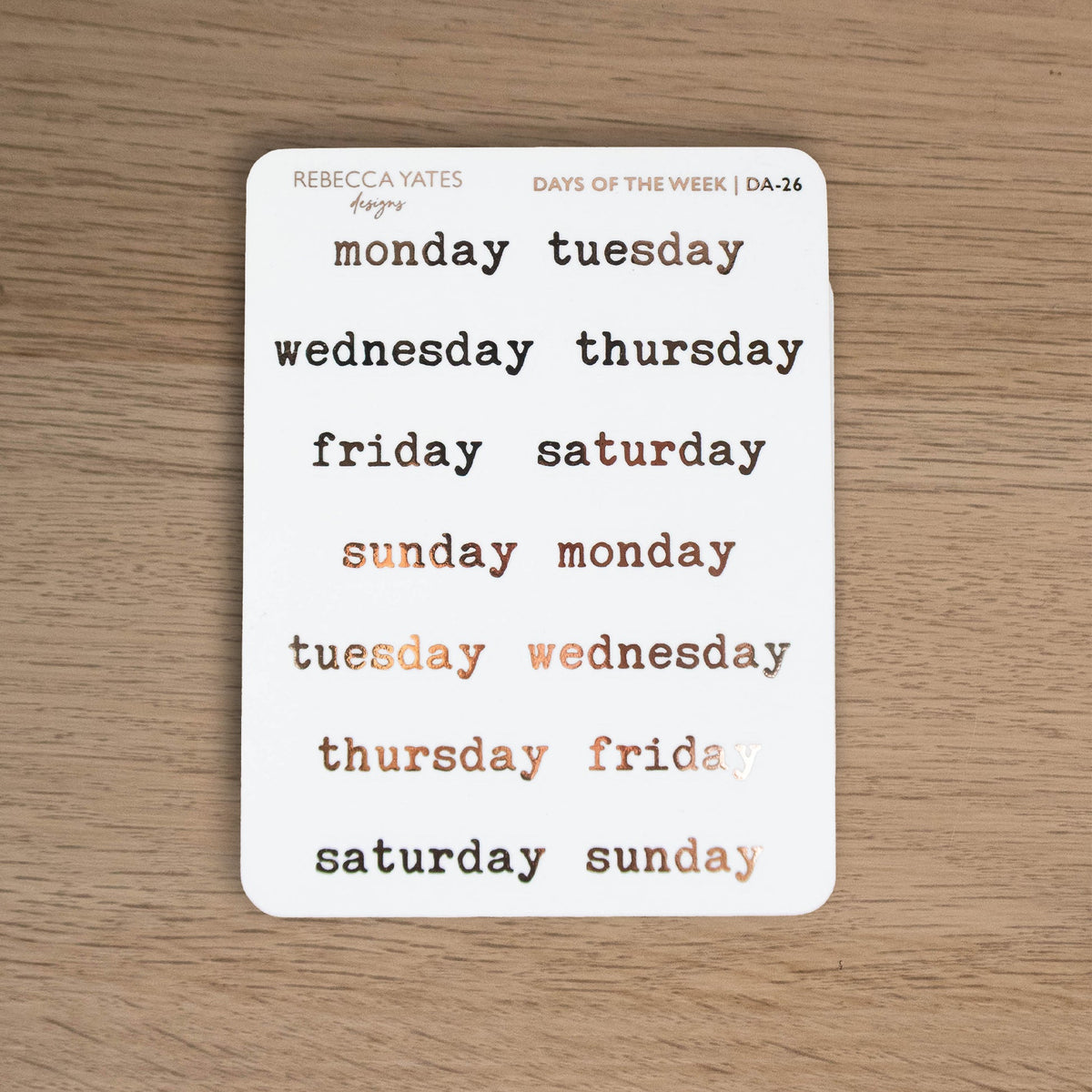Days of the Week (Typewriter) - DA-26