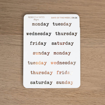 Days of the Week (Typewriter) - DA-26