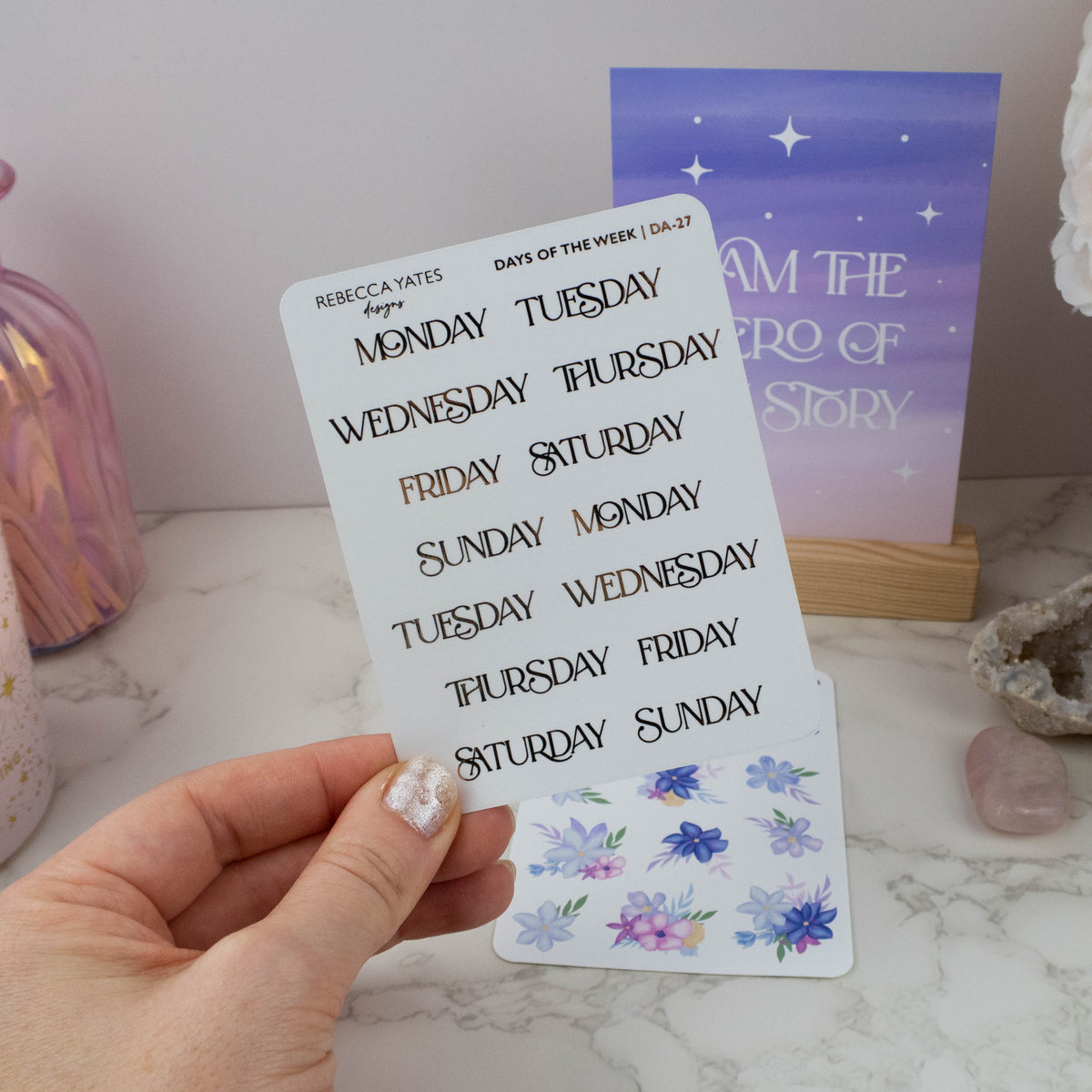 DAYS OF THE WEEK (ENCHANTED TALES) - FOILED STICKER SHEET - Rebecca Yates