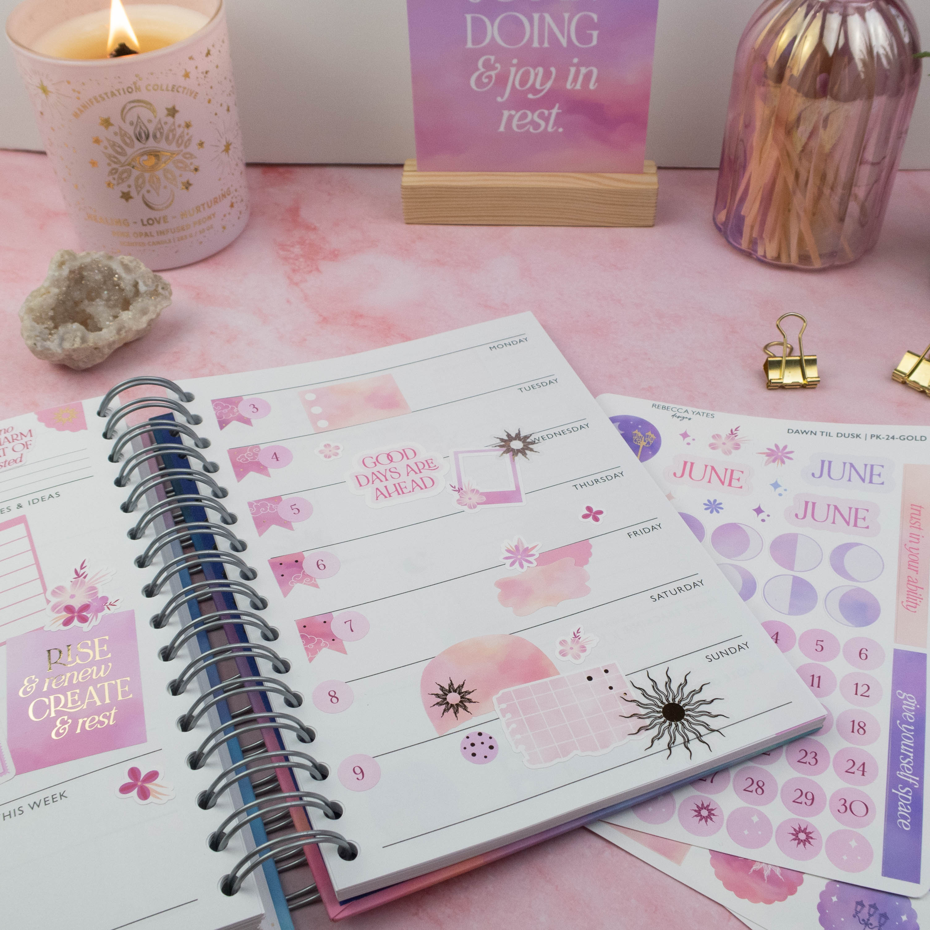 SUNSHINE - FOILED STICKER SHEET - Rebecca Yates