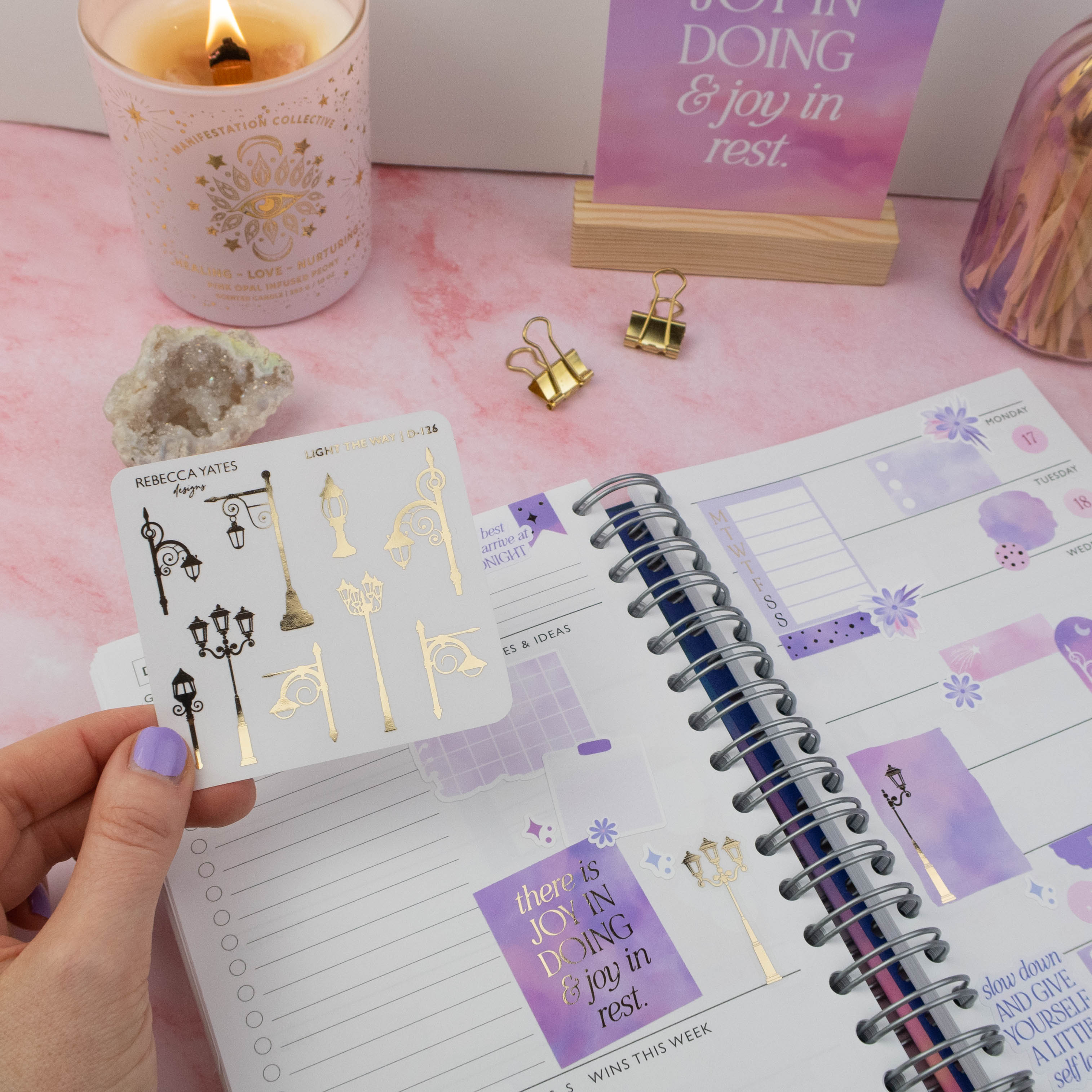 LIGHT THE WAY - FOILED STICKER SHEET - Rebecca Yates