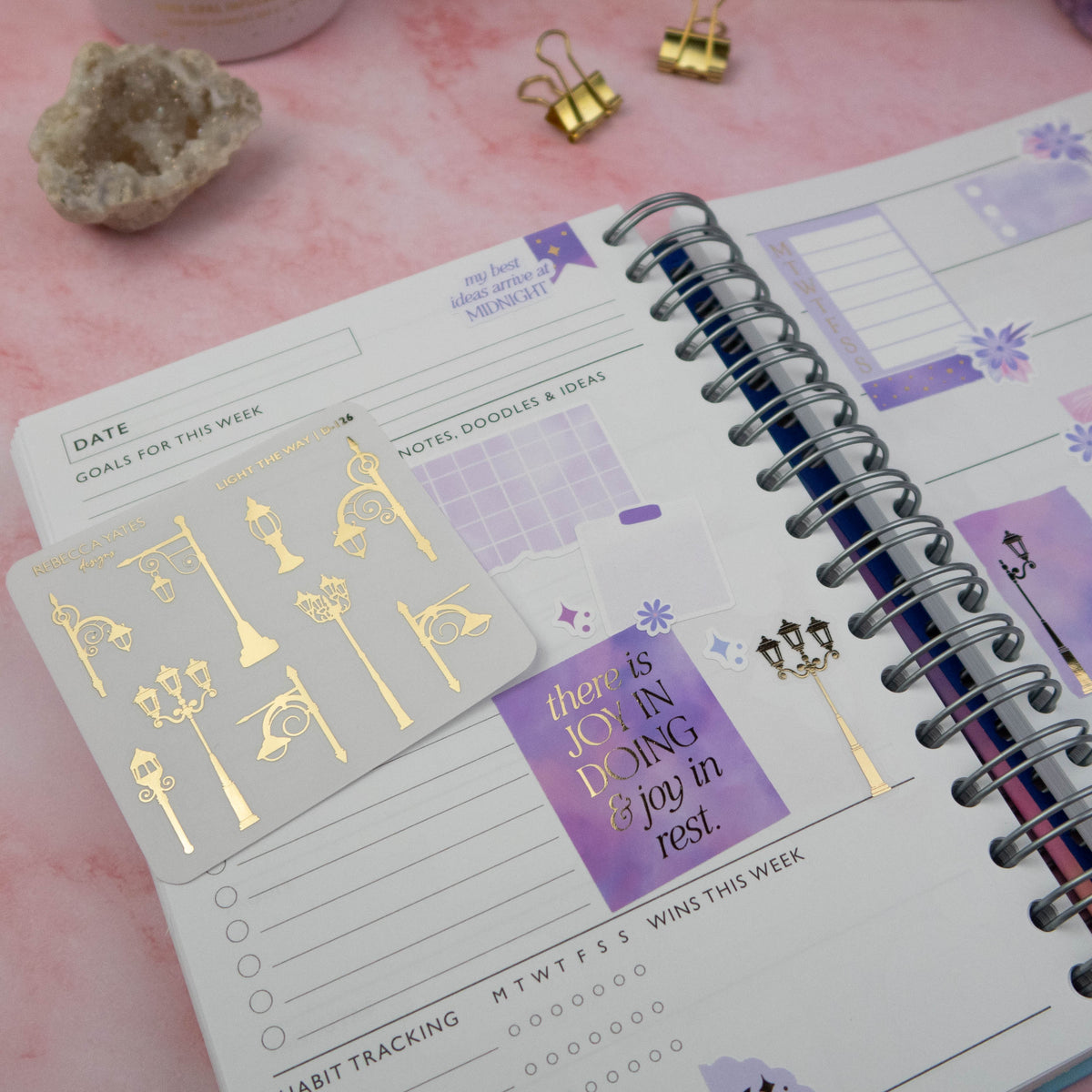 LIGHT THE WAY - FOILED STICKER SHEET - Rebecca Yates