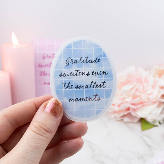 GRATITUDE SWEETENS EVEN THE SMALLEST MOMENTS - SINGLE STICKER